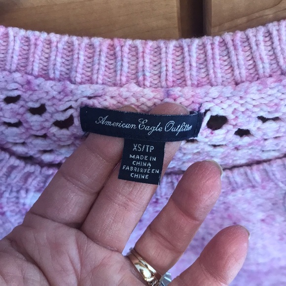 American Eagle Purple Pink Knit Sweater - Picture 3 of 6